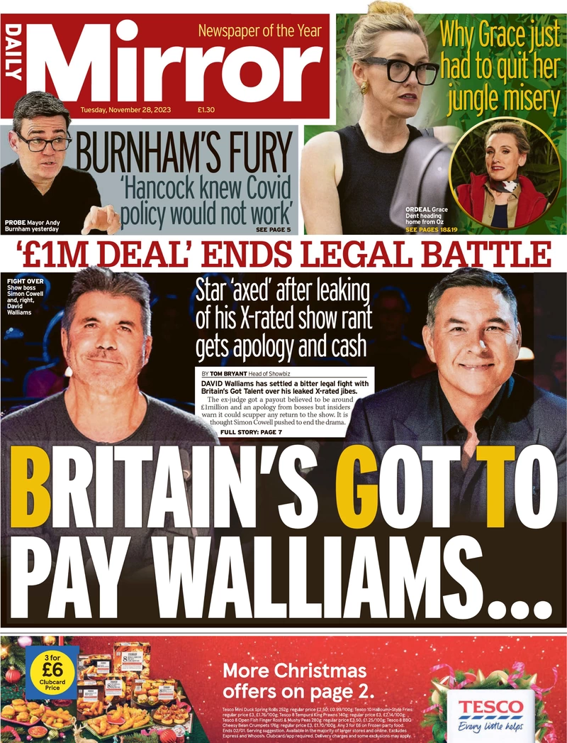 Daily Mirror - Britain’s Got To Pay Williams