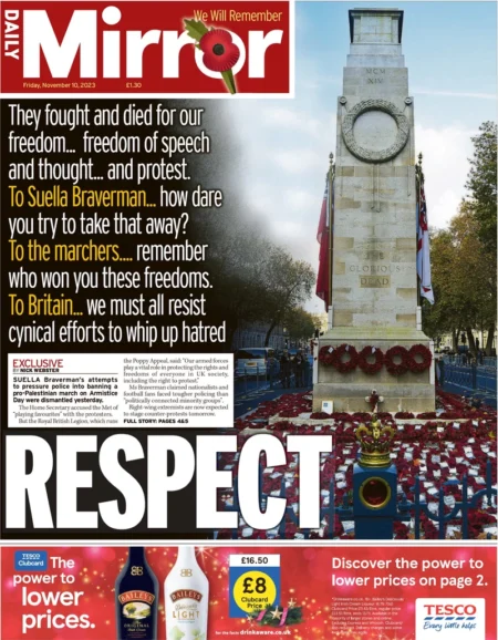 Daily Mirror - They fought and died for our freedom to protest 