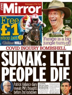 Daily Mirror – Sunak: Let People Die 