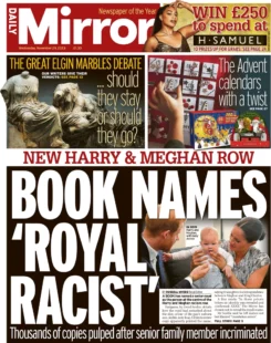 Daily Mirror – ‘Book names royal racist’
