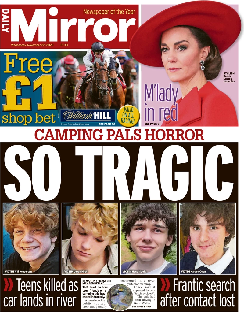 Daily Mirror - Camping pals horror: So Tragic 