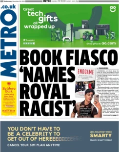 Metro – Book fiasco ‘names royal racist’ 