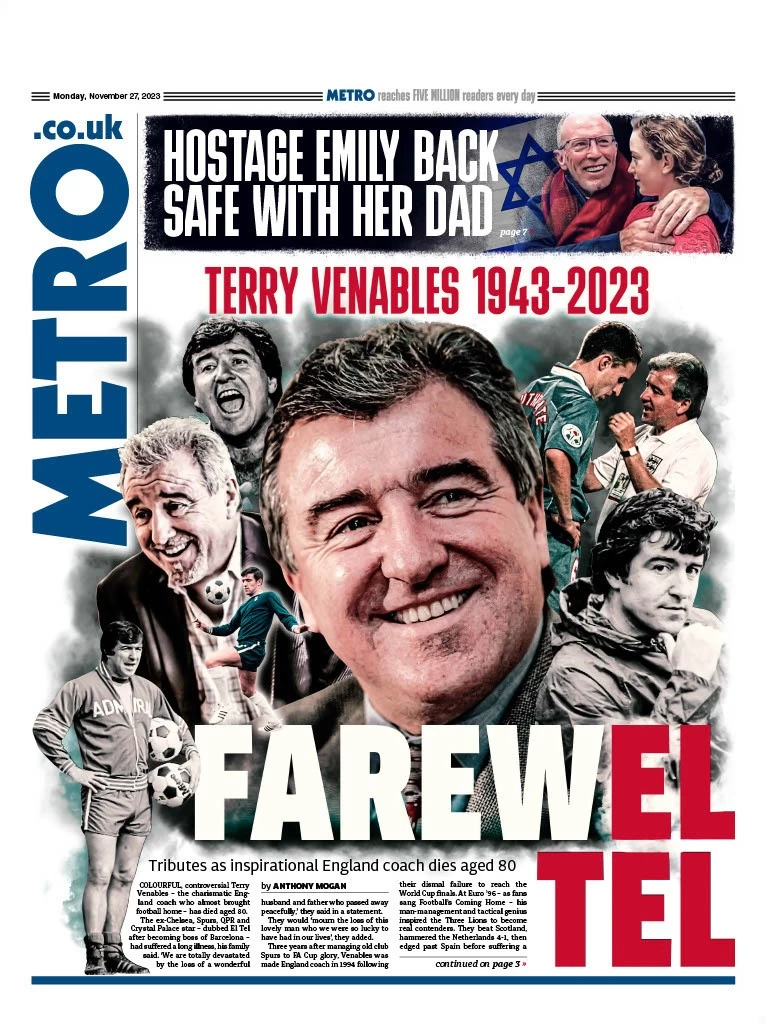 Metro - Terry Venables 1943-2023: Farewell Tel 