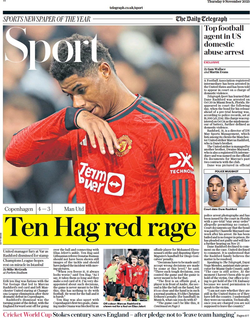 Telegraph Sport - Ten Hag red rage 