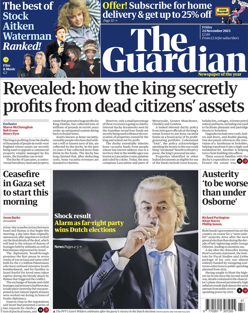 The Guardian -Revealed: how the king secretly profits from dead citizens’ assets 