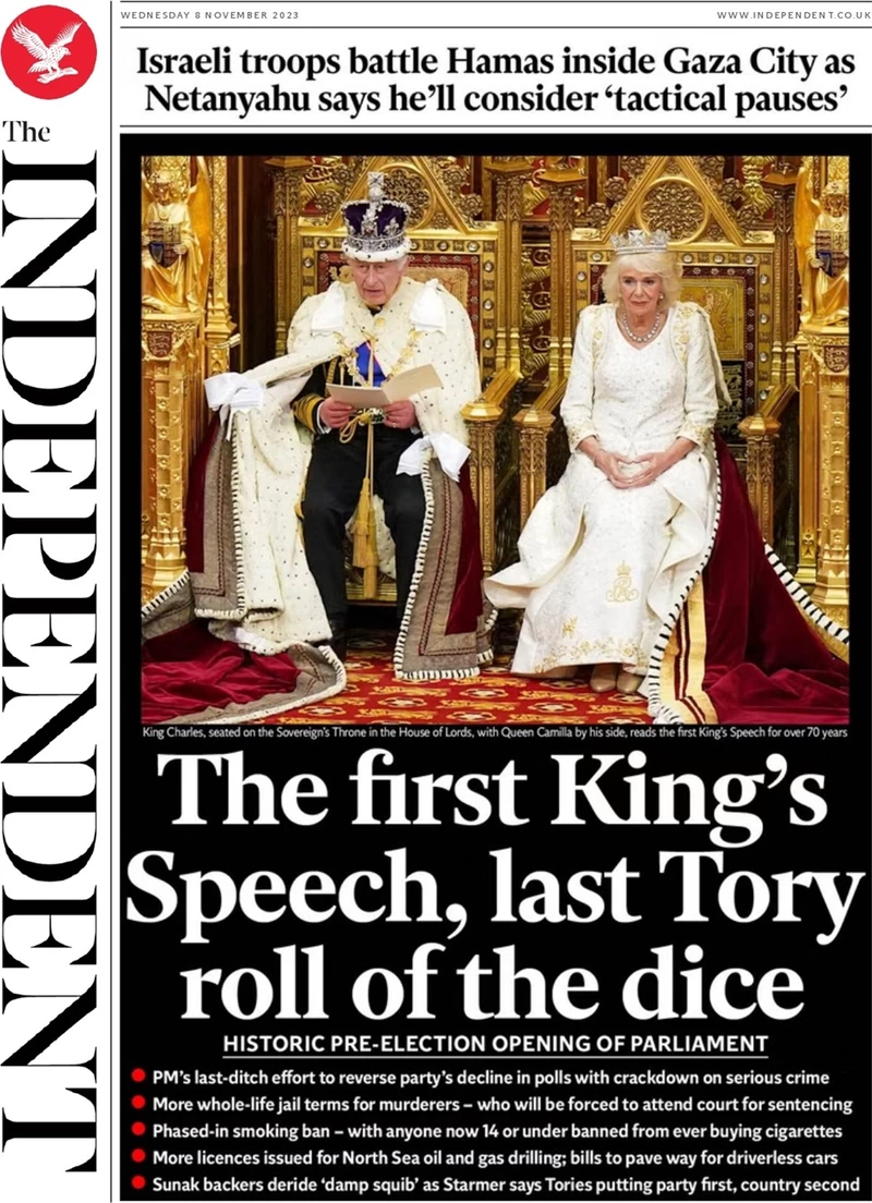 The Independent - First King’s Speech, last Tory roll of the dice  