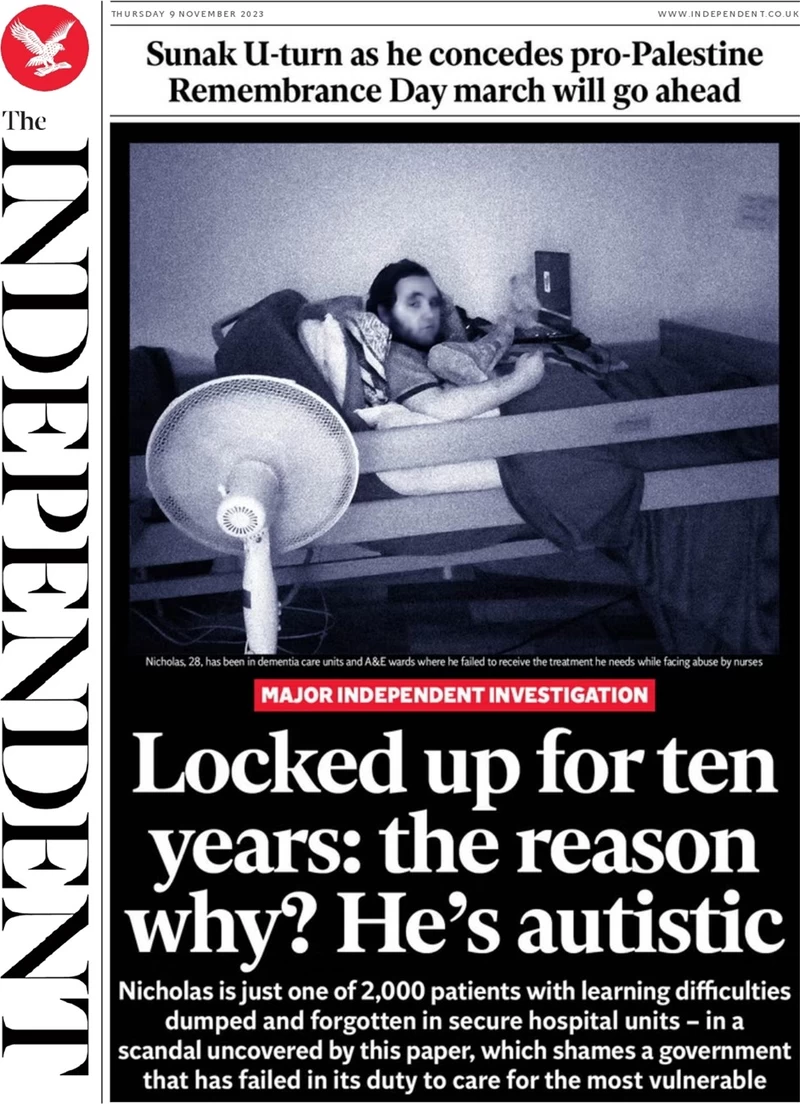 The Independent - Locked up for ten years, why? He’s autistic 
