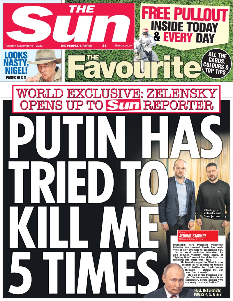 The Sun - Putin Has Tried To Kill Me 5 Times
