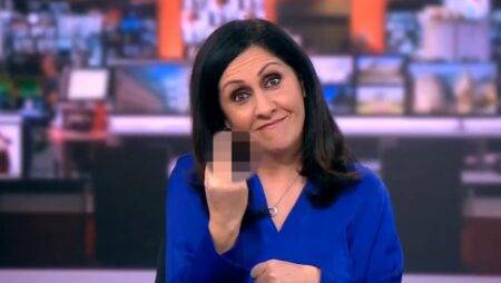 BBC presenter gives the middle finger on air in X-rated live blunder