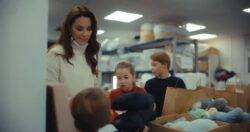 George, Charlotte and Louis pack gifts at launch of Christmas baby bank scheme