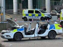 Police officer rushed to hospital after crash with Uber in Birmingham