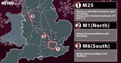 Map shows traffic warnings in place for UK drivers this Christmas weekend