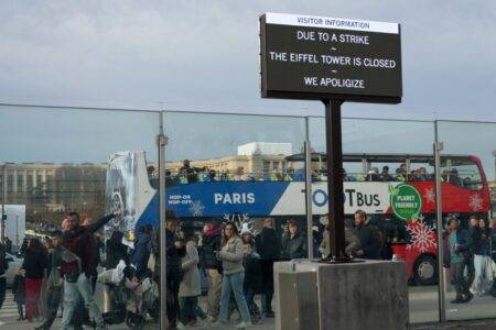 Strikers close off Eiffel Tower on anniversary of creator’s death