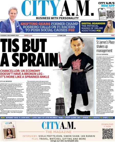 CITY AM – Tis but a sprain 