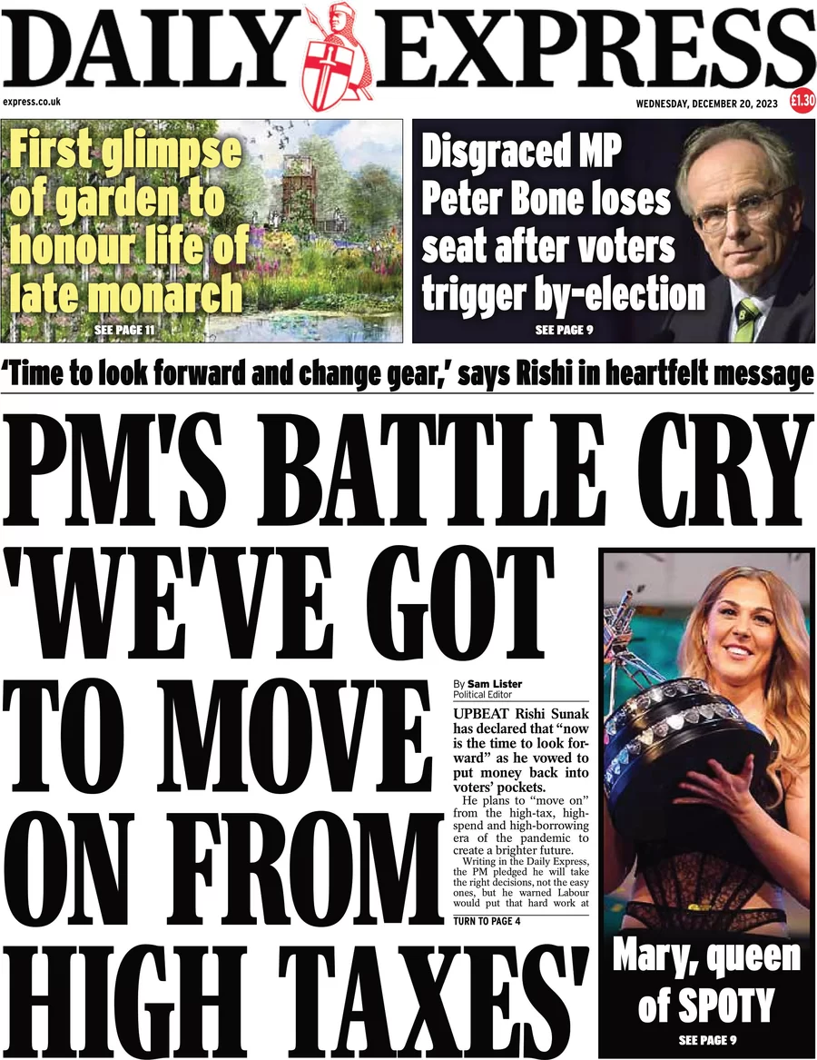Daily Express - PM’s battle cry: We’ve got to move on from high taxes