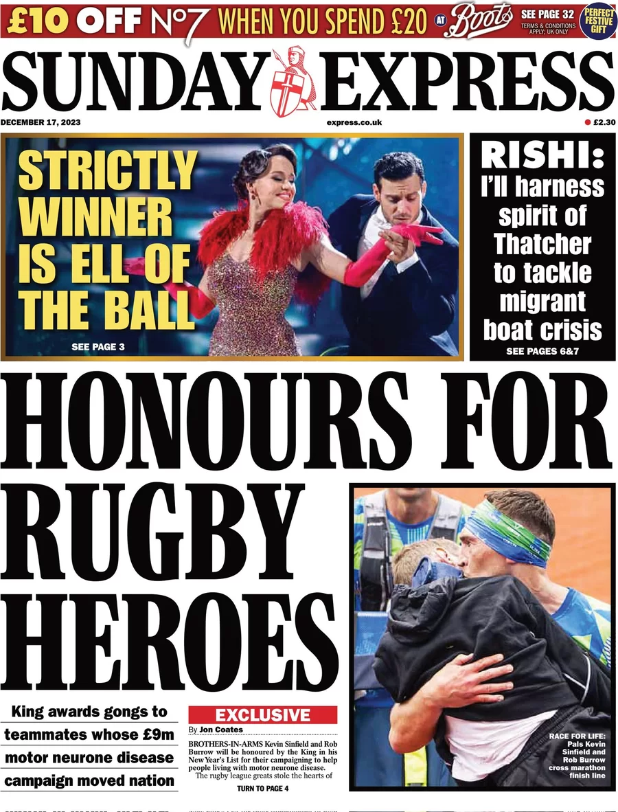 Sunday Express - Honours For Rugby Heroes 