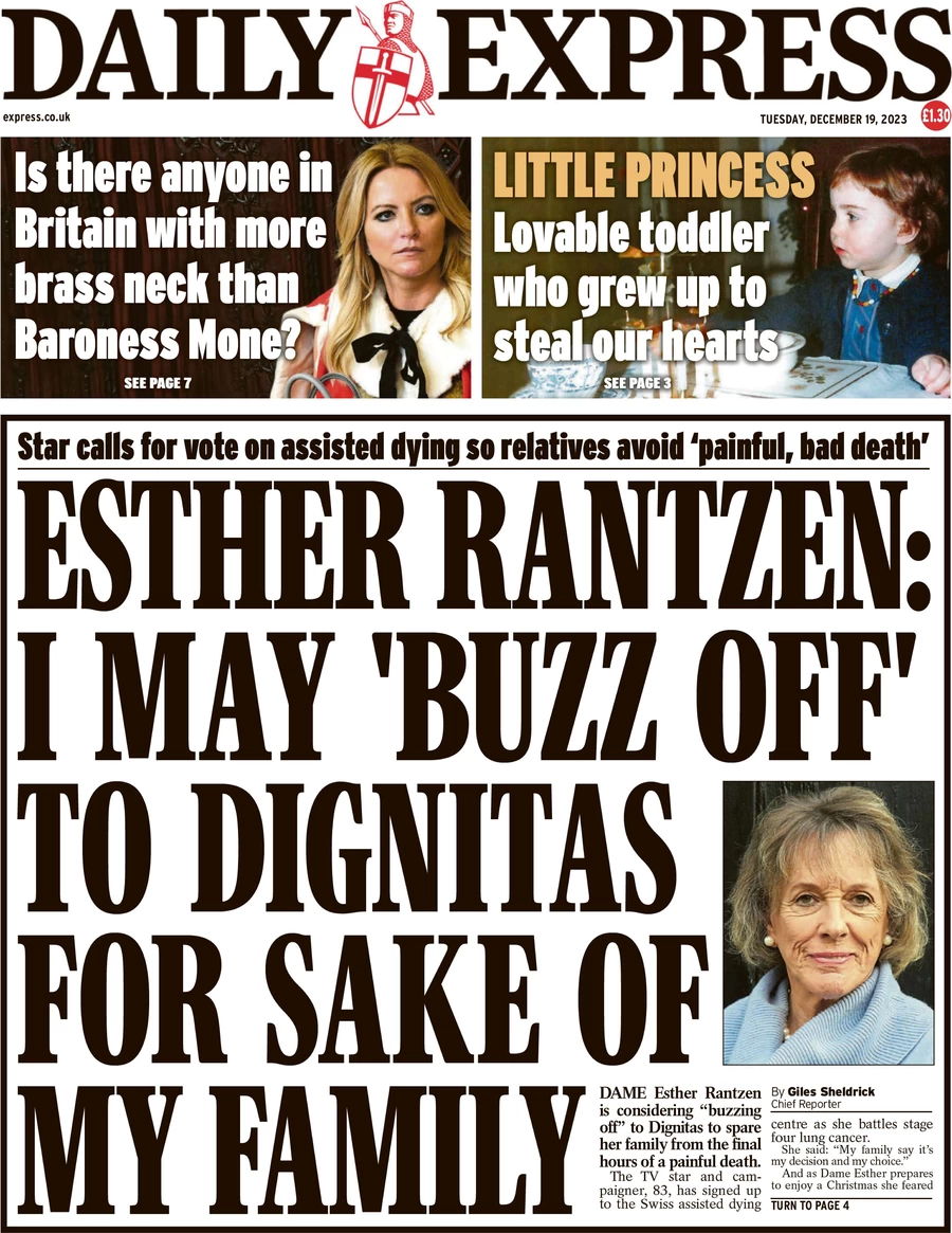 Daily Express - Esther Rantzen: I May Buzz Off To Dignitas 