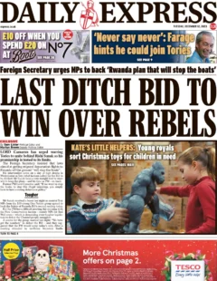 The Daily Express – Last-ditch bid to win over rebels 