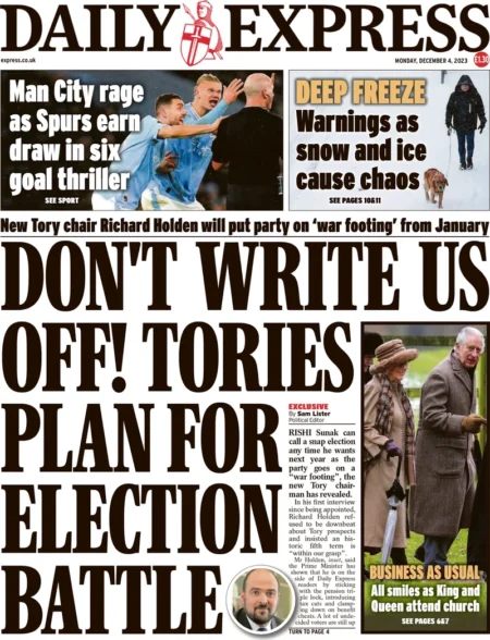 Daily Express - Tories plan for election battle 