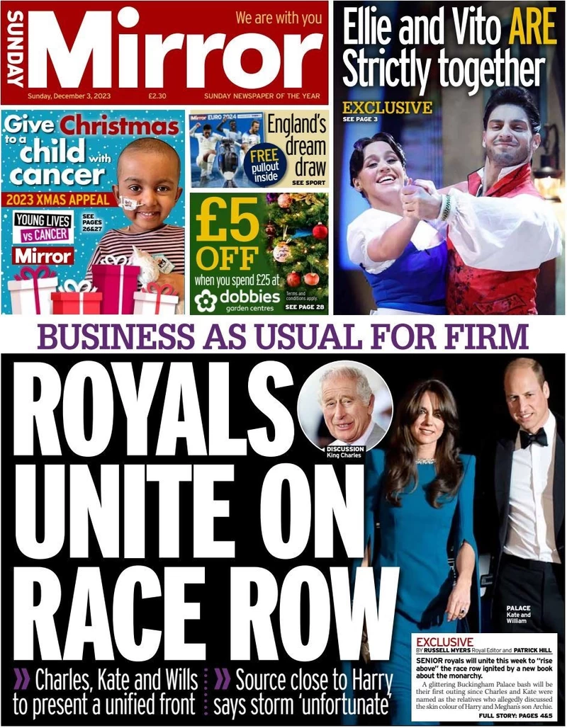 Sunday Mirror - Royals unite on race row