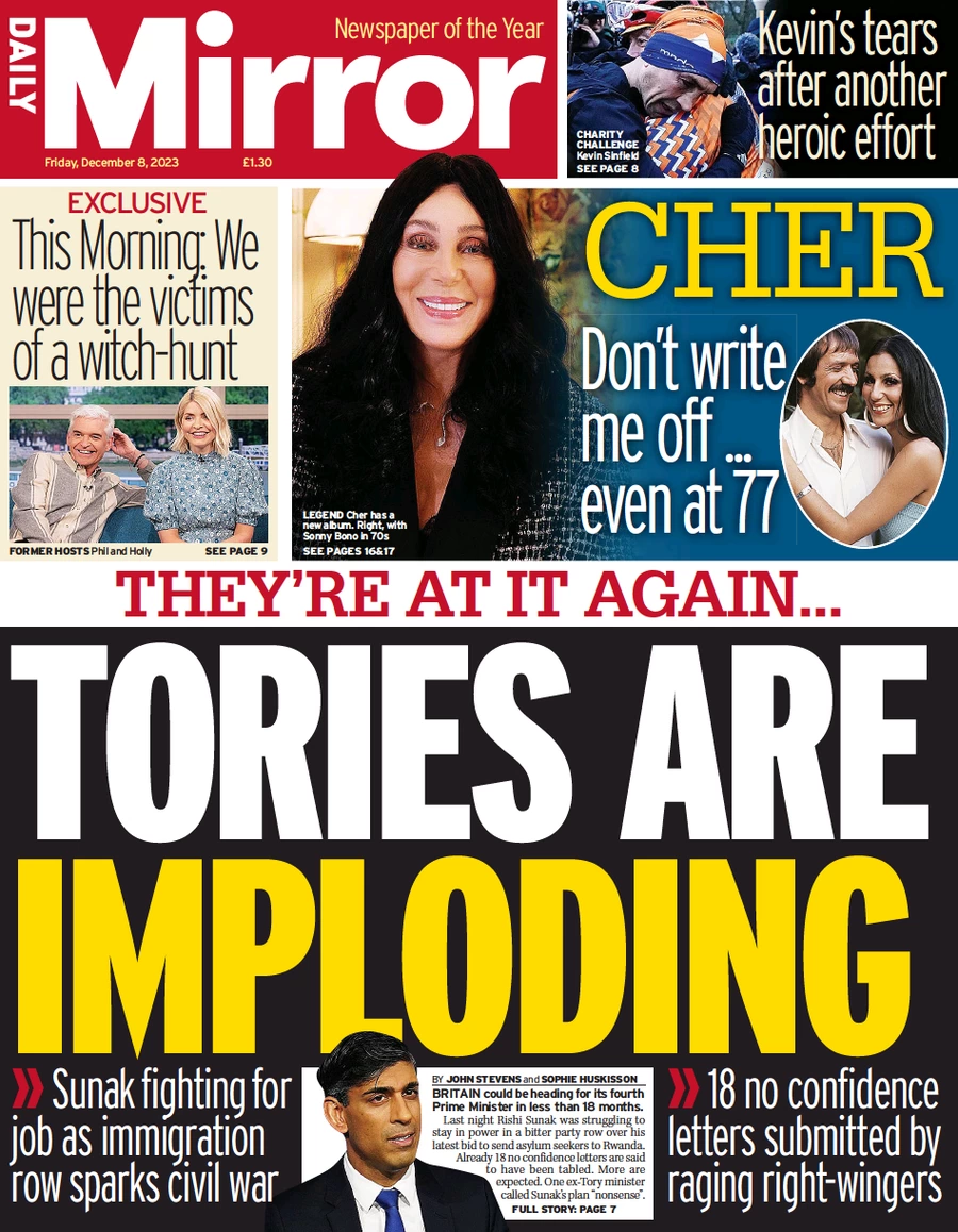 Daily Mirror - Tories are imploding