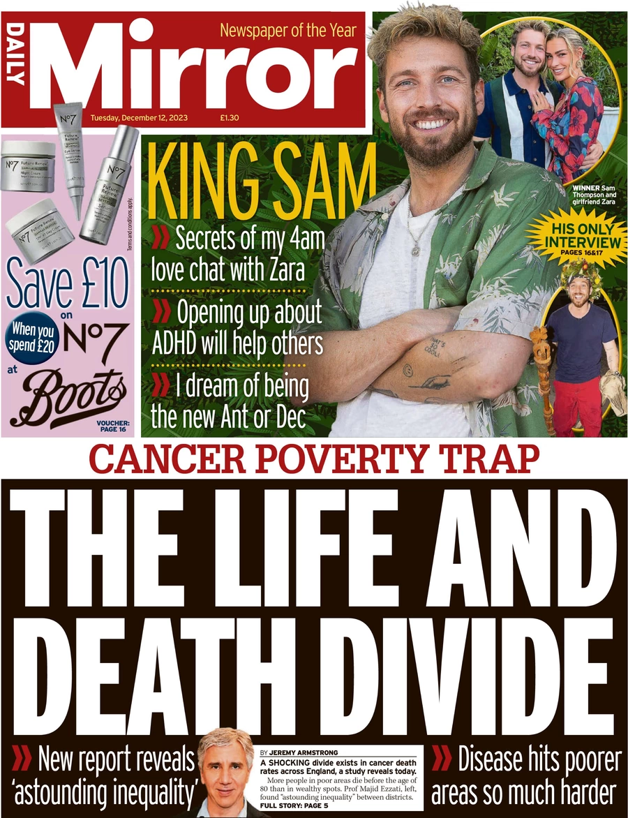 Daily Mirror - The life and death divide 