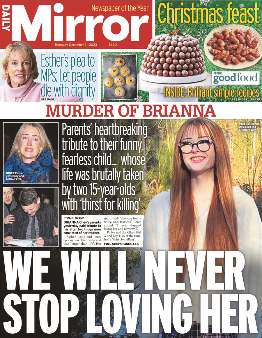 Daily Mirror - We will never stop loving her 