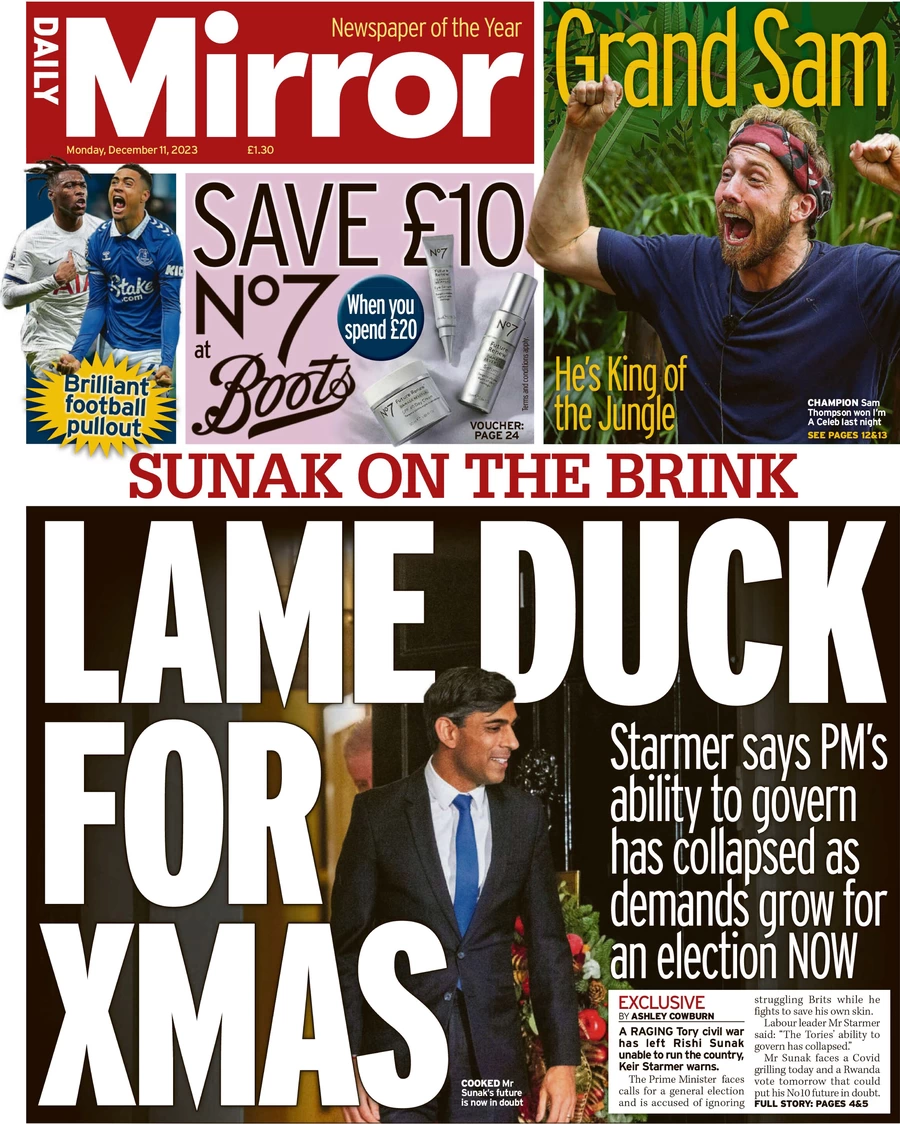 Daily Mirror - Lame Duck For Christmas 