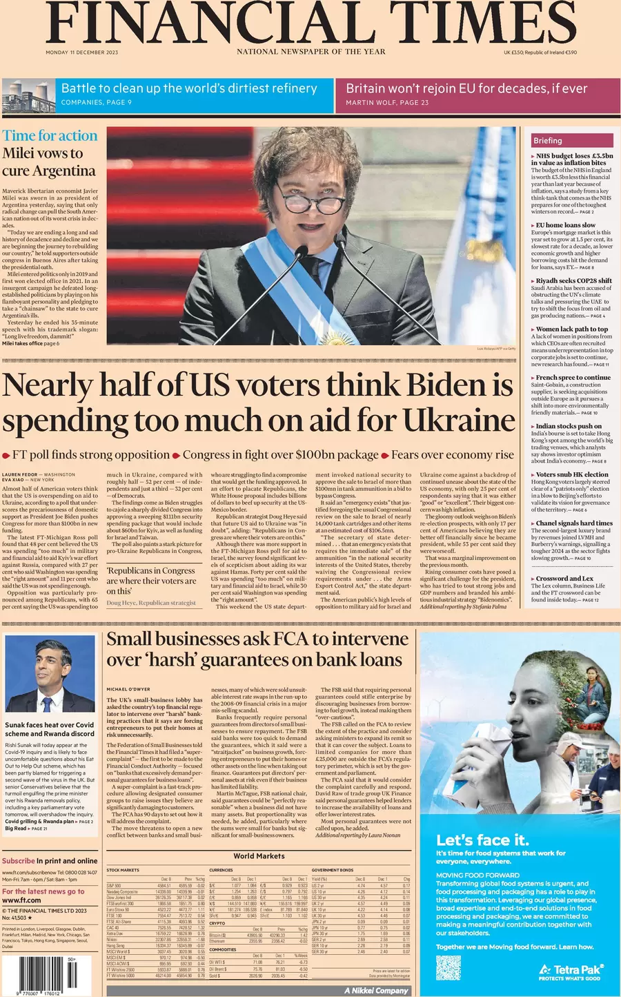 Financial Times - Nearly half US voters think Biden is spending too much on aid for Ukraine 