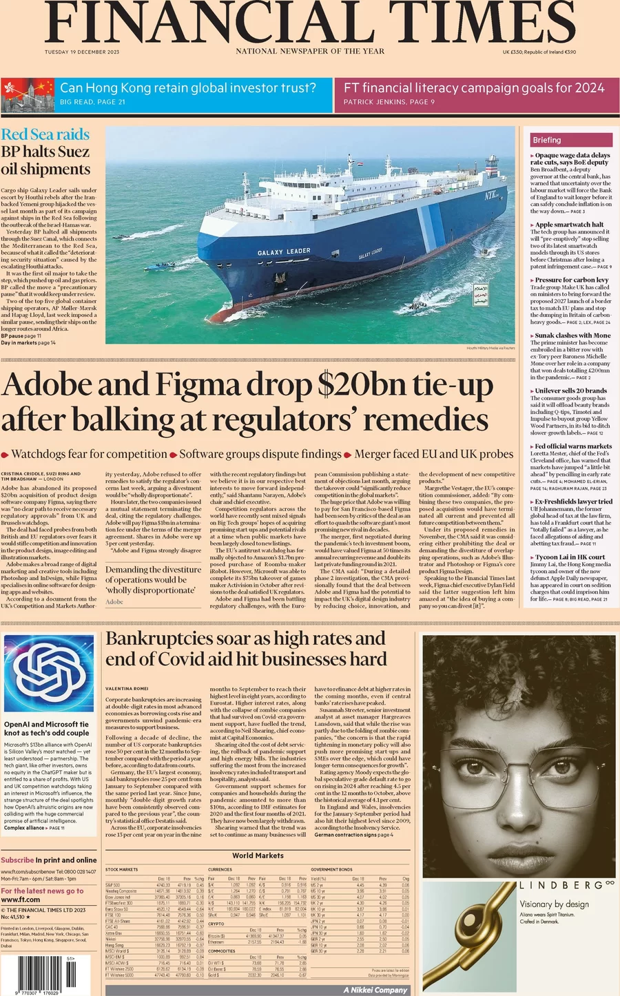 Financial Times - Adobe and Figma drop $20bn tie-up after baulking at regulators’ remedies 