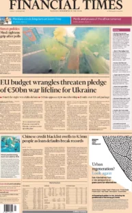 Financial Times - EU budget wrangles threaten pledge of 50bn euros war lifeline for Ukraine 