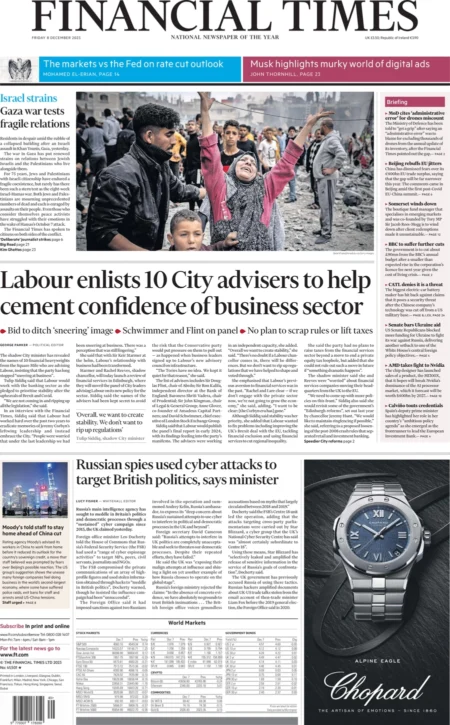 Financial Times - Labour enlists 10 city advisers to help cement confidence in business sector 