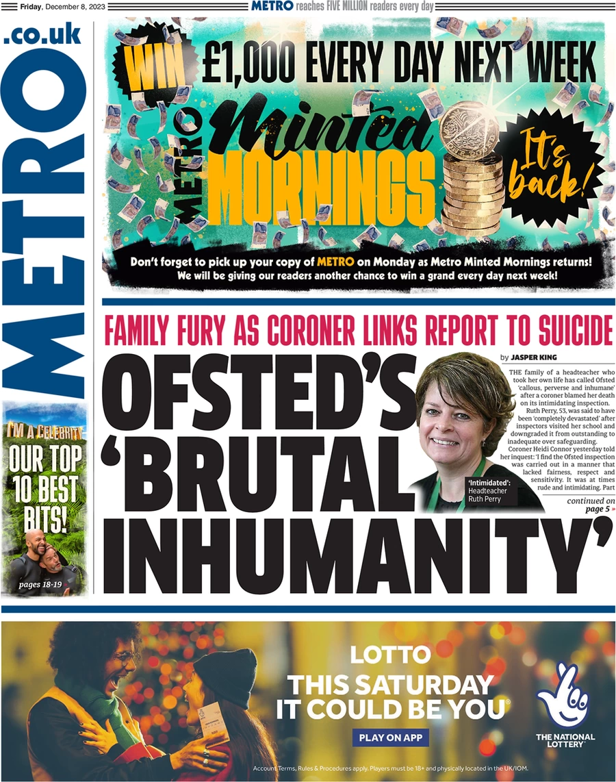 Metro - Ofsted’s ‘brutal humanity’ 