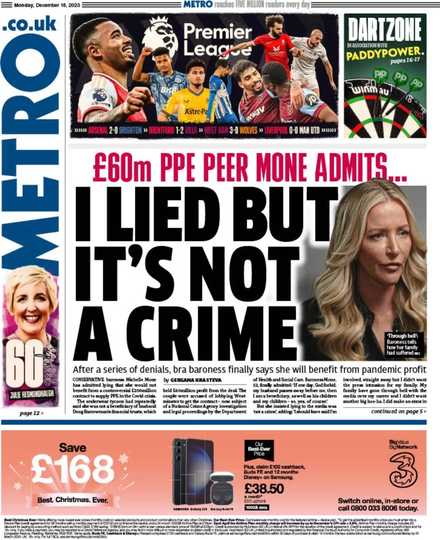 Metro - ‘I lied but it’s not a crime’ 