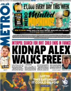 Metro – Kidnapped Alex walks free 