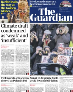 The Guardian – Climate draft condemned as weak and insufficient 