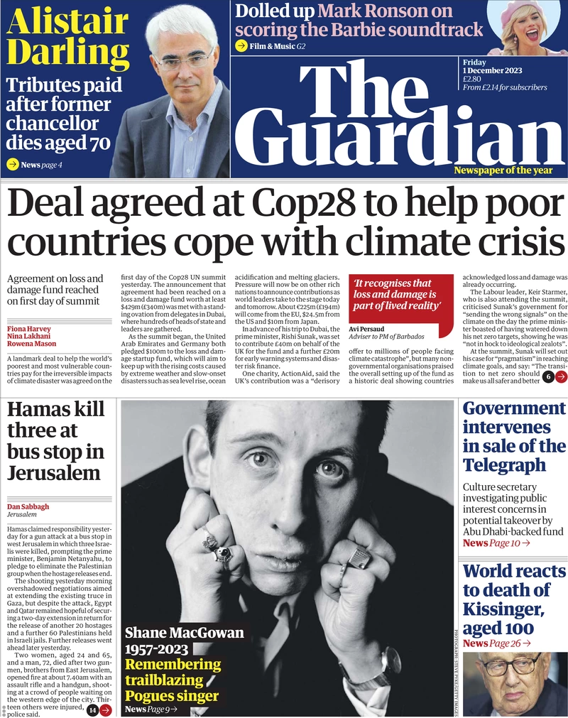 The Guardian - Deal Agreed At COP28 To Help Poor Countries Cope With Climate Crisis