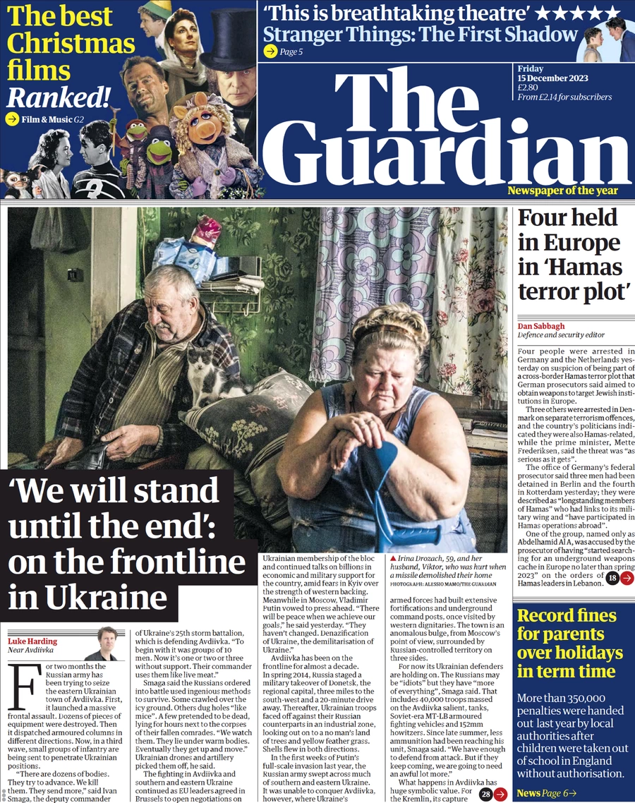 The Guardian - ‘We will stand until the end’ on the frontline in Ukraine 