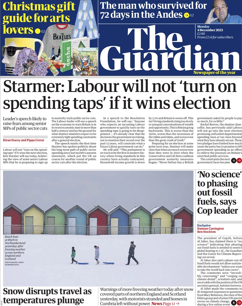 The Guardian - Starmer: Labour will not turn on spending taps if it wins next election 