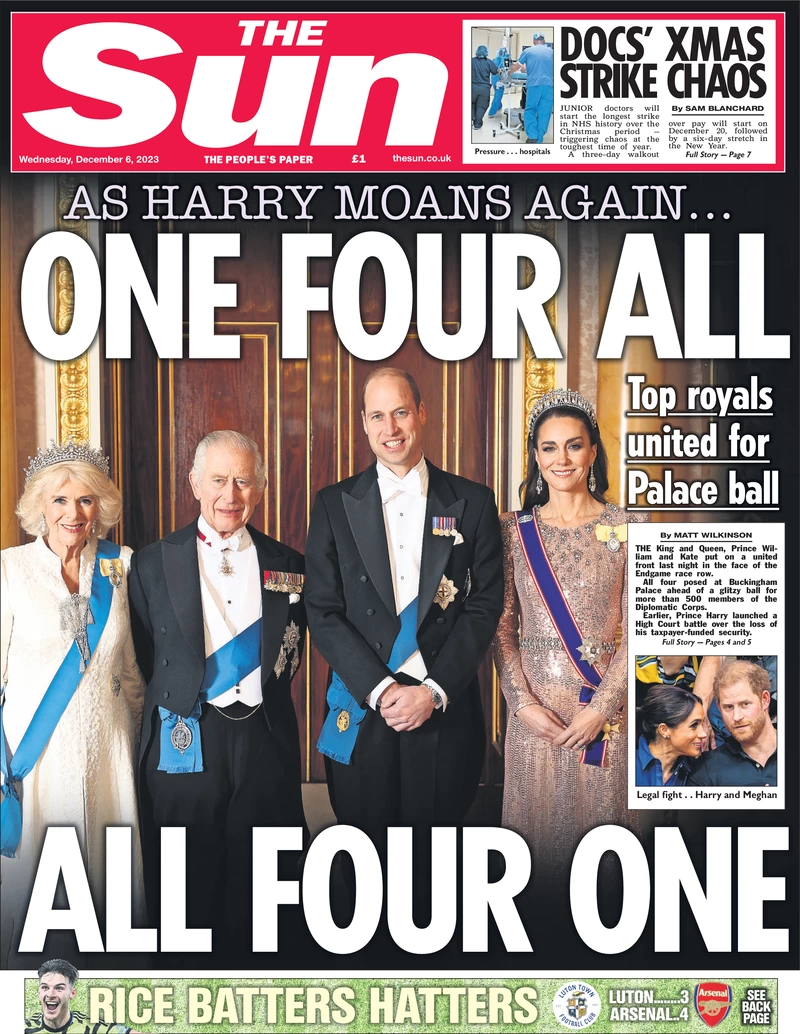 The Sun - Royals united: One for all … all four one