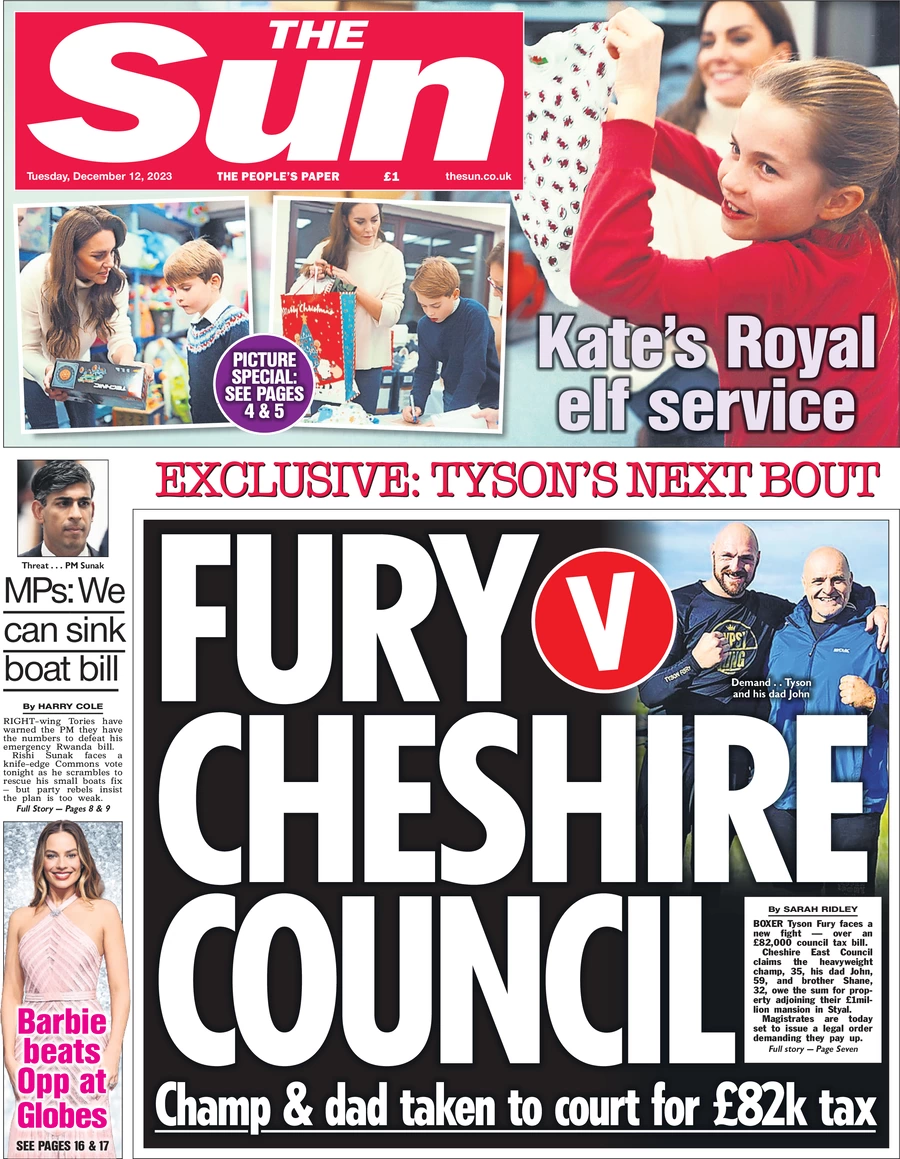 The Sun - Fury vs Cheshire Council