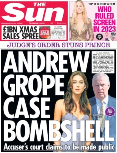 The Sun – Andrew grope case bombshell 