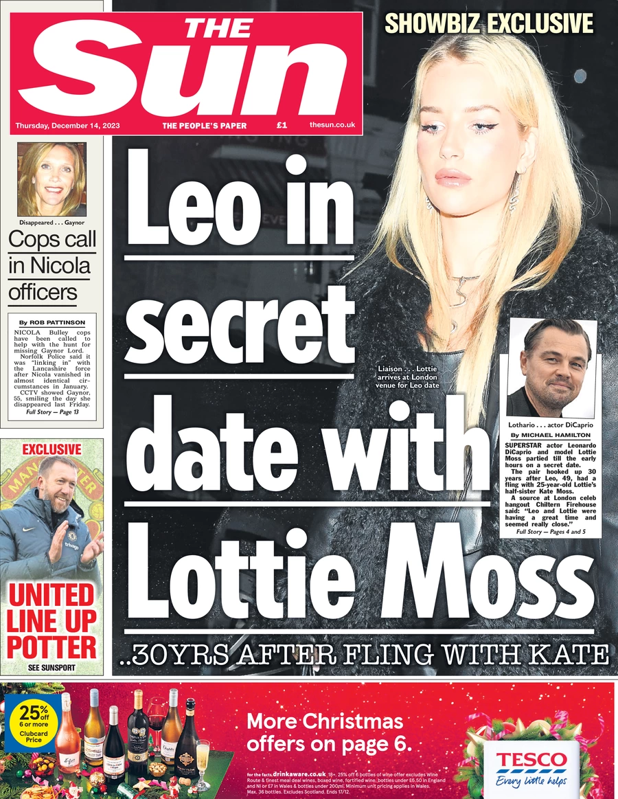 The Sun - Leo In Secret Date With Lottie Moss