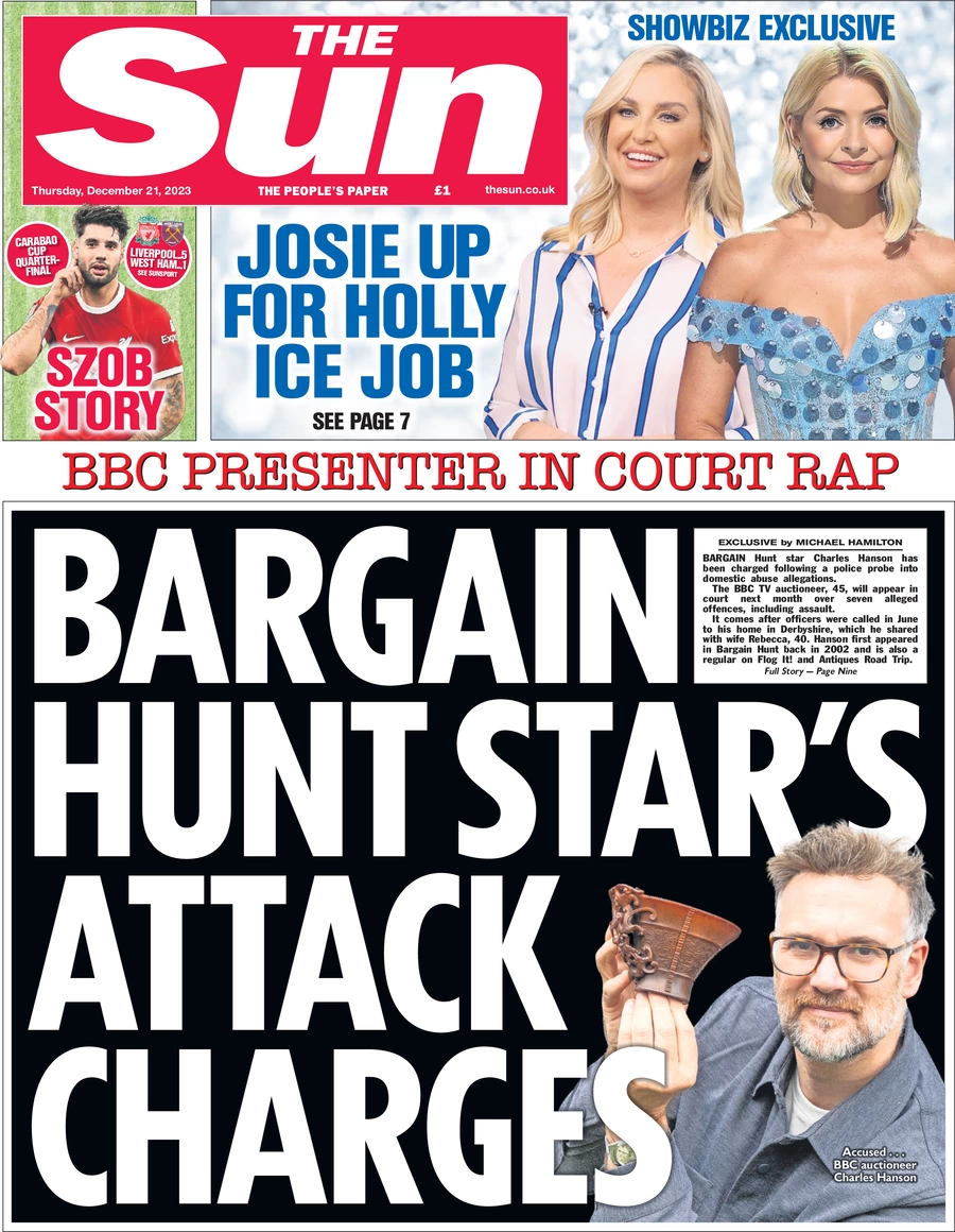 The Sun - Bargain Hunt star’s attack charges 
