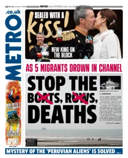 Metro – As 5 migrants die in the Channel … Stop the deaths! 