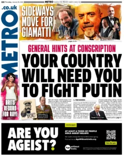 Metro – Your country will need you to fight Putin 