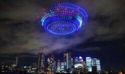 Close encounters of the drone kind – huge drone ‘spaceship’ appears over Canary Wharf
