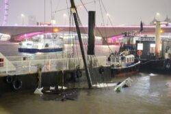 Party boat sinks in River Thames after torrential rainfall