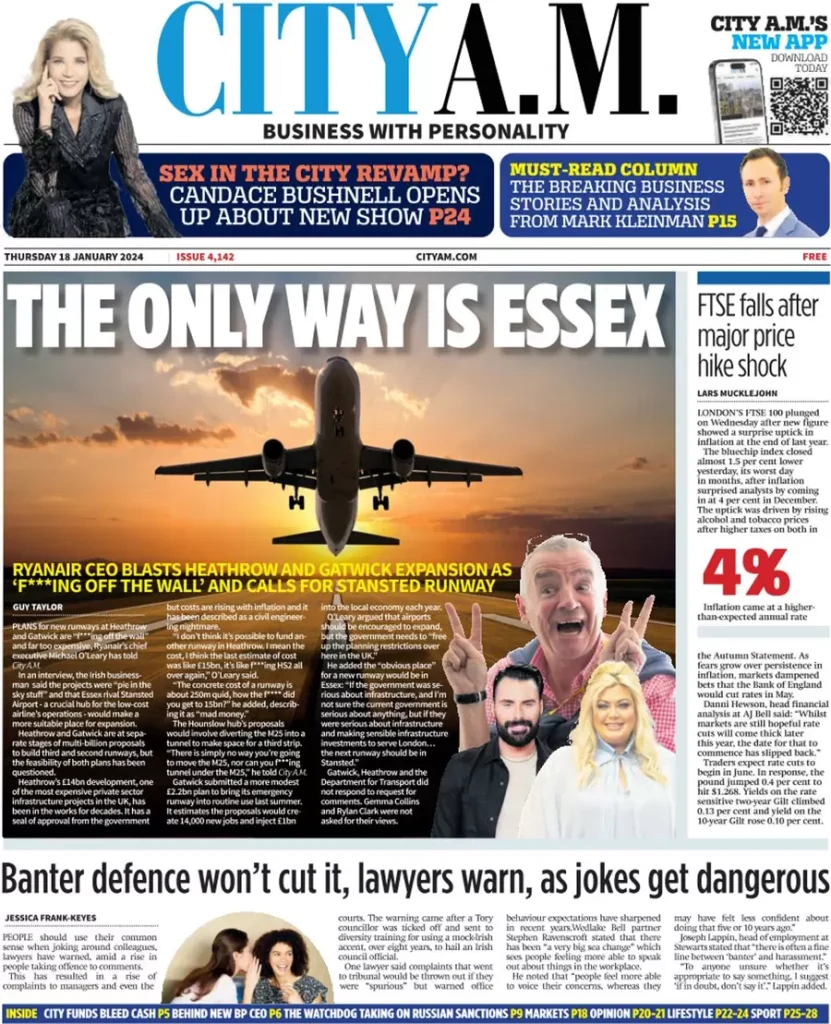 CITY AM – The Only Way Is Essex CITY AM – The Only Way Is Essex
