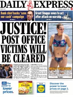 Daily Express – Justice! Post Office victims will be cleared 